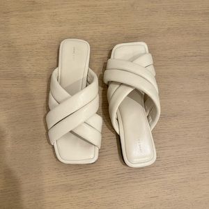 Anine Bing Size 7 Crossover White Leather Sandals